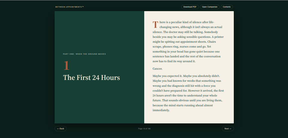 Chapter 1 open in the digital book, with the chapter title beside the reading page.